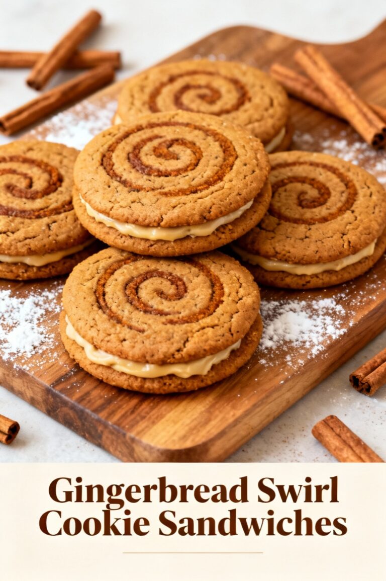 Gingerbread Swirl Cookie Sandwiches
