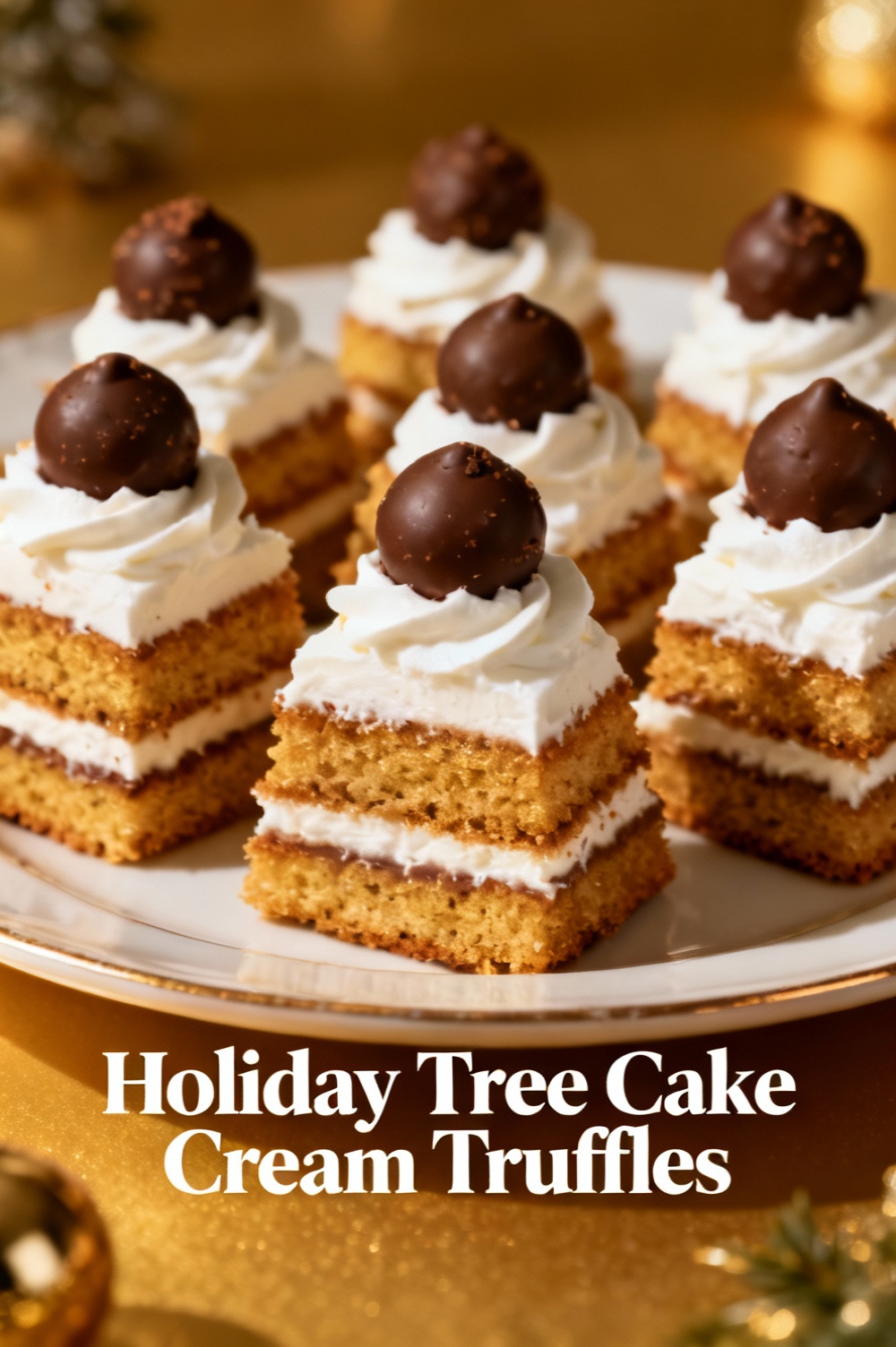 Holiday Tree Cake Cream Truffles