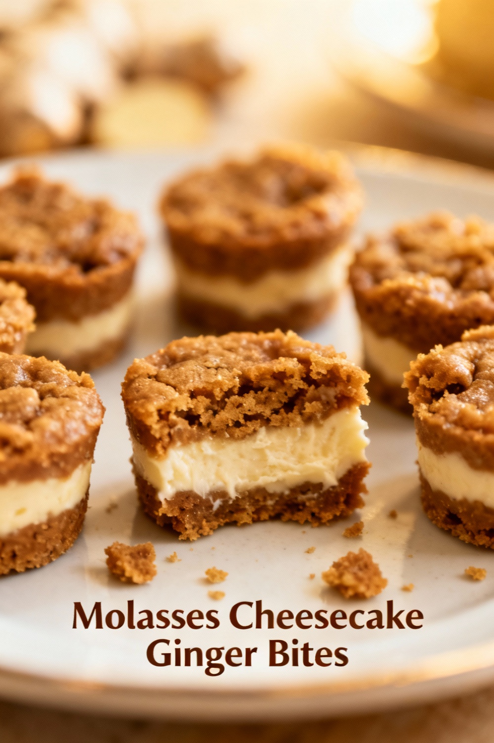Molasses Cheesecake Ginger Bites