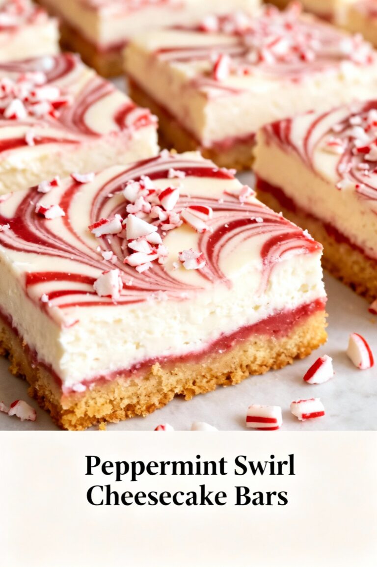 Peppermint Swirl Cheesecake Bars