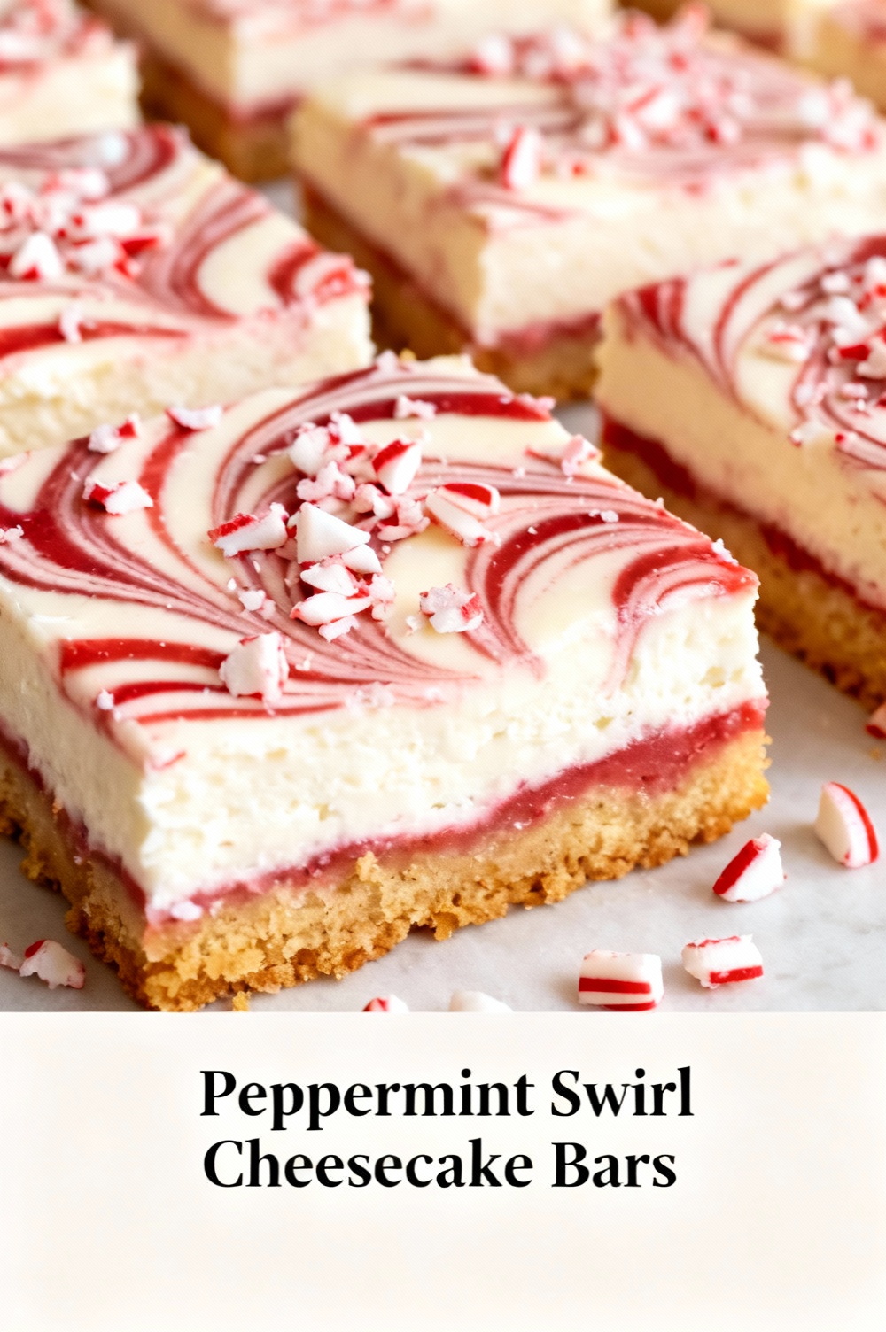 Peppermint Swirl Cheesecake Bars