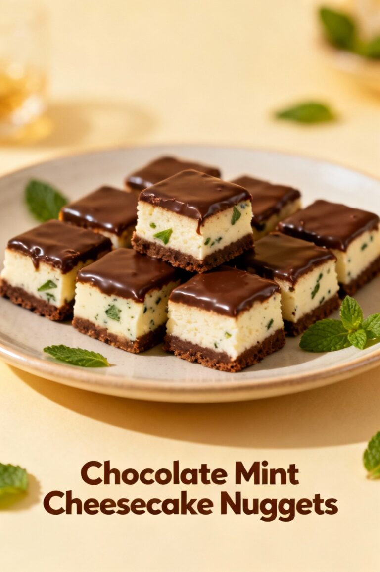 Chocolate Mint Cheesecake Nuggets