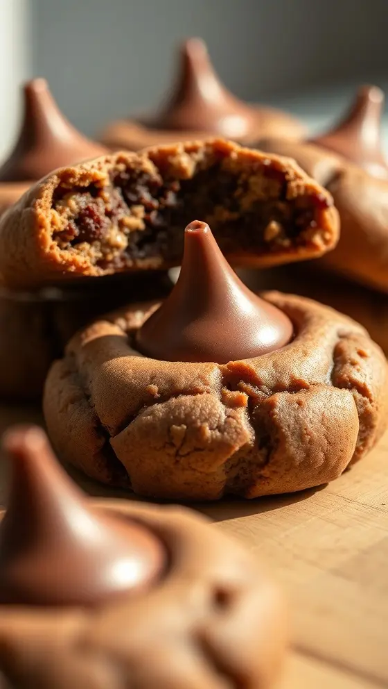 Chocolate Kiss Peanut Butter Cookies