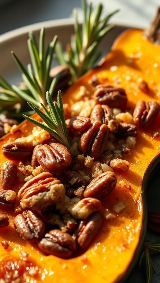 Maple Pecan Rosemary Acorn Squash Easy Fall Recipe