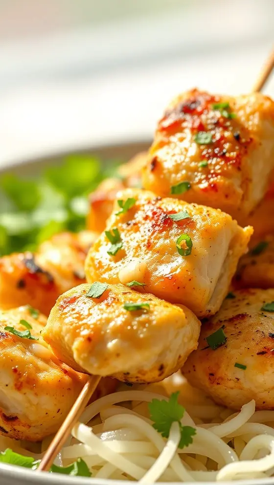 Garlic Parmesan Chicken Skewers Easy Air Fryer Recipe