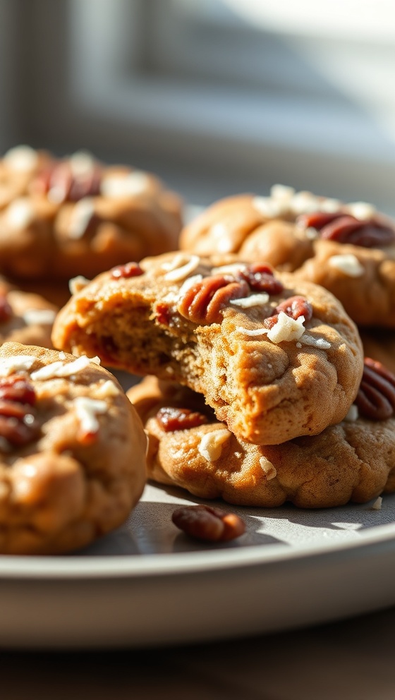 No Bake Pecan Coconut Praline Cookies Easy Delicious
