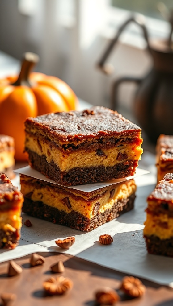 Pumpkin Cheesecake Brownies Spooky Treats