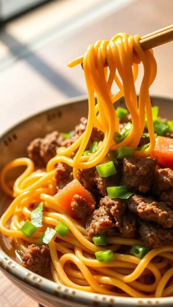 Asian Ground Beef Noodles Recipe Quick One Pot Meal