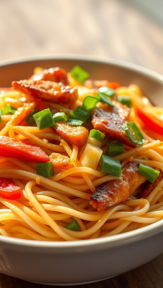 Chicken Stir Fried Vermicelli Easy Asian Noodle Recipe