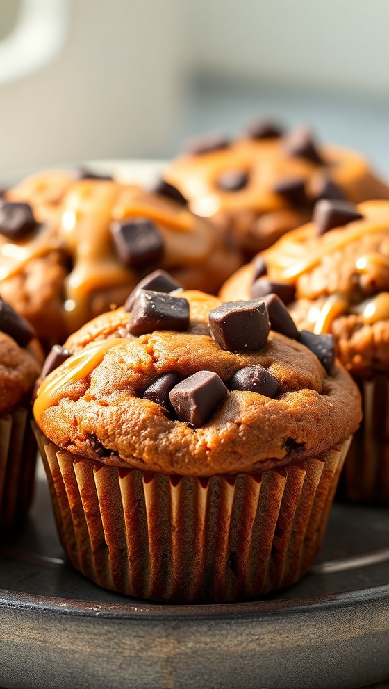 Salted Caramel Chocolate Chunk Muffins