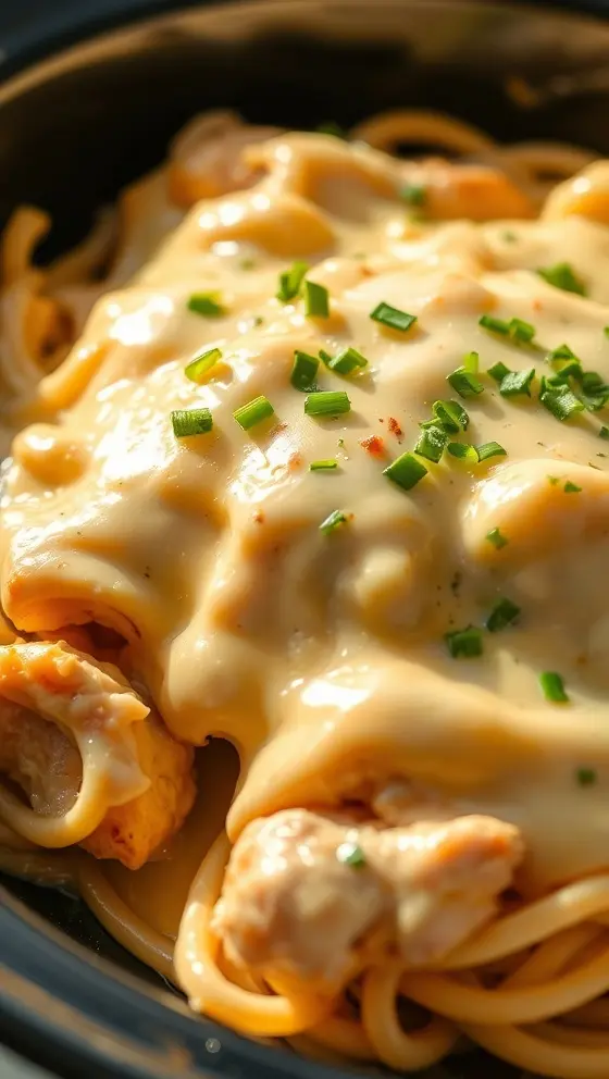 Slow Cooker Cheesy Chicken Alfredo Easy Comfort Food