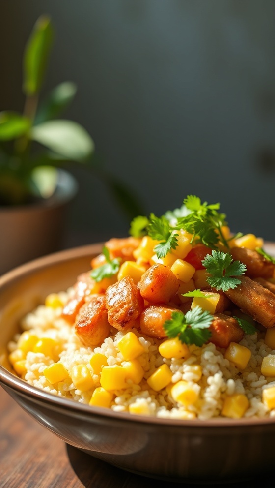 Street Corn Chicken Rice Bowl Zesty Flavorful Dinner Recipe